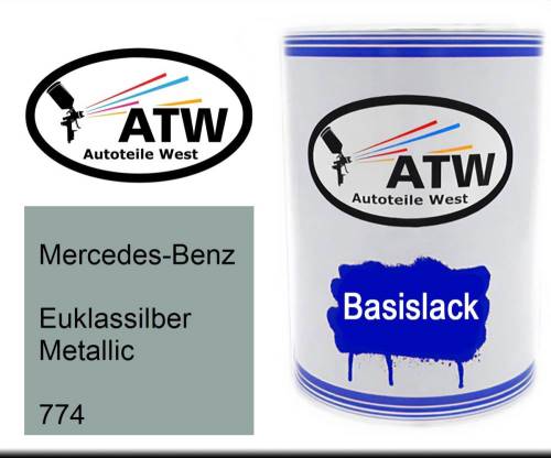 Mercedes-Benz, Euklassilber Metallic, 774: 500ml Lackdose, von ATW Autoteile West.